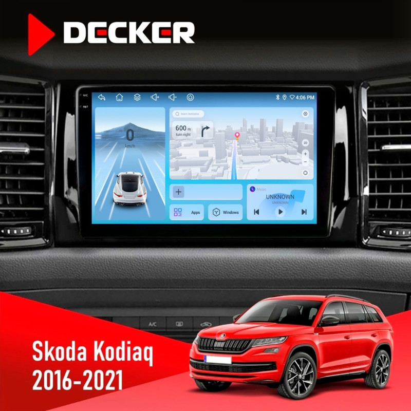 Штатна магнітола Skoda Kodiaq 2016-2021 Decker D10-010 6x128, DSP, 4G, 2K