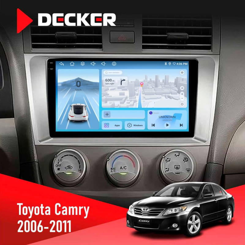 Штатна магнітола Toyota Camry 40 2006-2011 AMP Decker D10-010 6x128 DSP 4G 2K