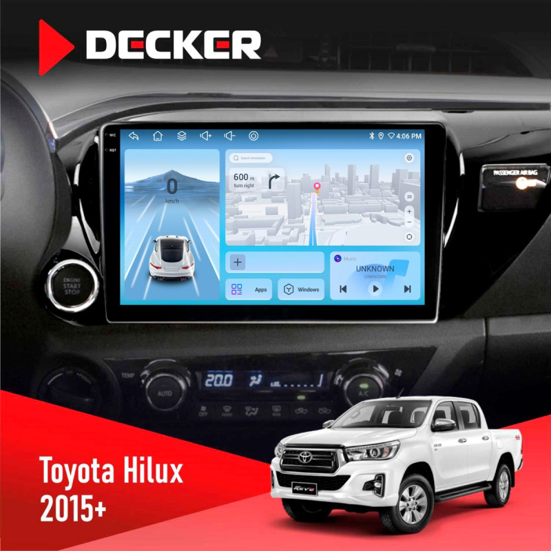 Штатна магнітола Toyota Hilux 2015+ Decker D10-010 6x128, DSP, 4G, 2K