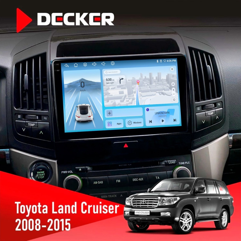 Штатна магнітола Toyota Land Cruiser (200) 2008-2015 Decker D10-010 6x128, DSP, 4G, 2K
