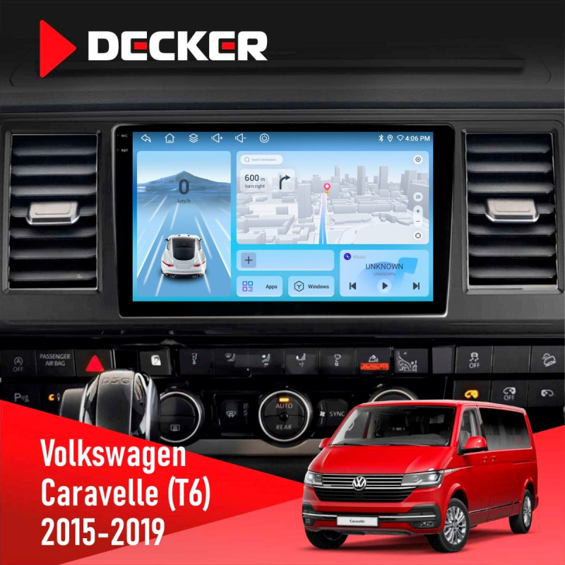 Штатна магнітола Volkswagen Caravelle 2015-2019 Decker D10-010 6x128, DSP, 4G, 2K