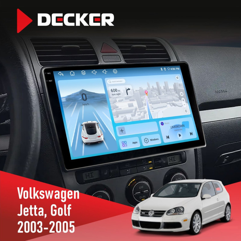 Штатна магнітола Volkswagen Golf 2003-2008 Climate 2 Decker D10-010 6x128, DSP, 4G, 2K