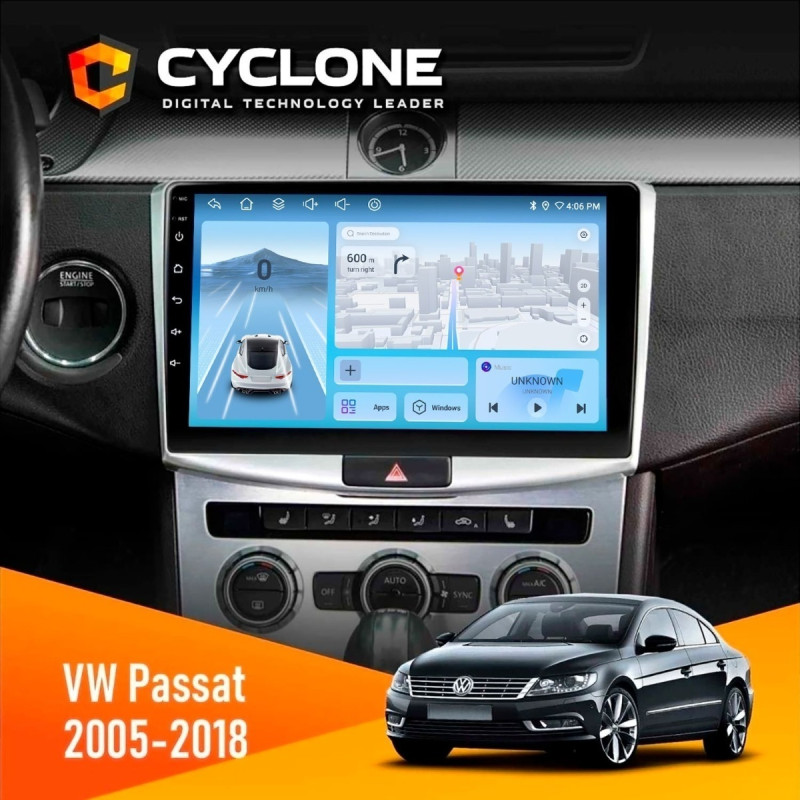 Штатна магнітола VW Passat (B6, B7) 2005-2014, CC 2012-2018 Black Cyclone C10-012 4x64, DSP, 4G