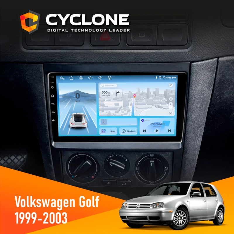Штатна магнітола Volkswagen Golf 1998-2005 Cyclone C9-012 4x64, DSP, 4G