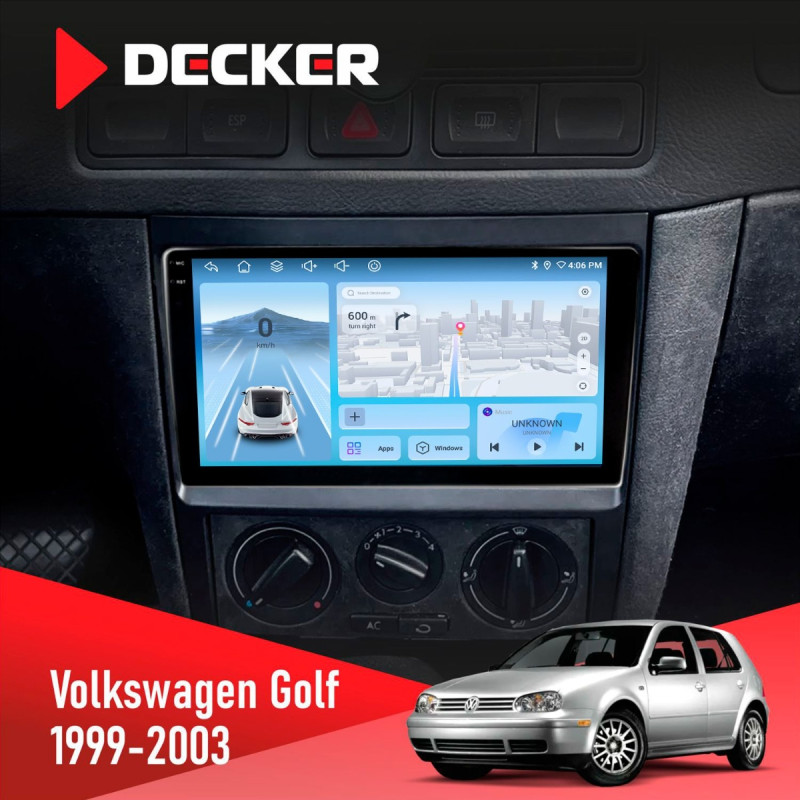 Штатна магнітола Volkswagen Golf 1998-2005 Decker D9-010 6x128, DSP, 4G, 2K