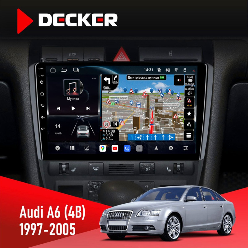 Штатна магнітола Audi A6 (4B) 1997-2005 Decker D9-011 4x64, DSP, 4G, 360