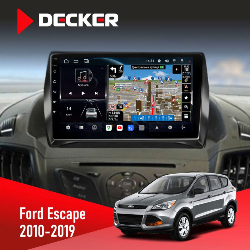 Штатна магнітола Ford Edge 2015+ Decker D9-011 4x64, DSP, 4G, 360