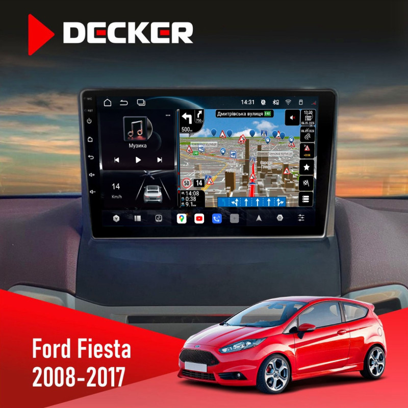 Штатна магнітола Ford Fiesta 2006-2008 Decker D9-011 4x64, DSP, 4G, 360
