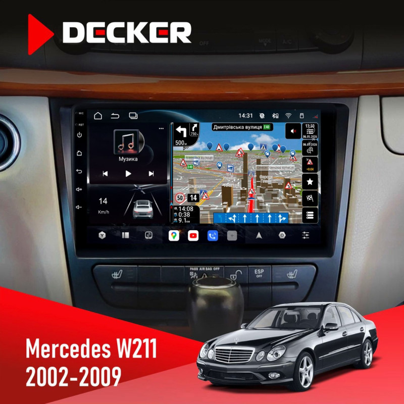 Штатна магнітола Mercedes-Benz C-Class (W204) 2007-2011 Decker D9-011 4x64, DSP, 4G, 360