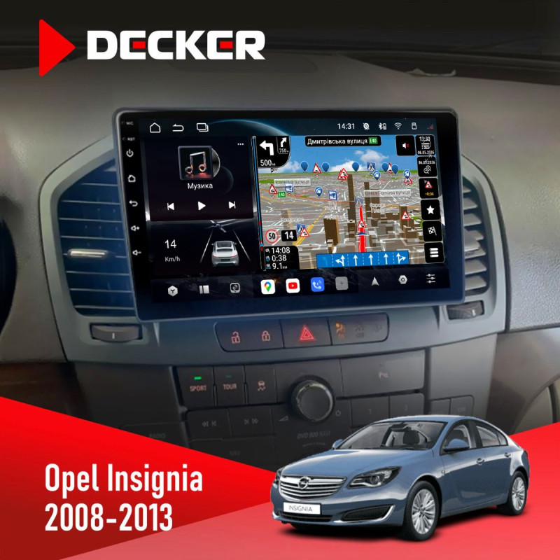 Штатна магнітола Opel Astra j 2009-2017 Decker D9-011 4x64, DSP, 4G, 360