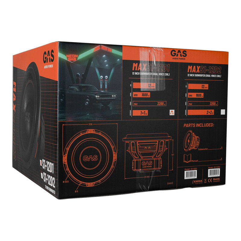 Сабвуферний динамік GAS MAX S1-12D1