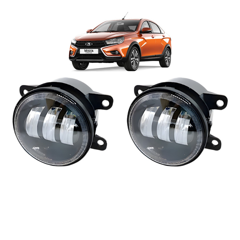 Протитуманні фари для LADA VESTA 50W LED біло-жовте світло ближній промінь комплект 2 шт (03185)