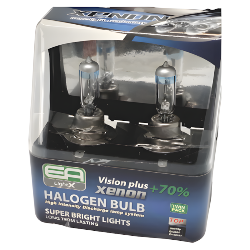 Комплект галогенних ламп EA Light X H11B 12V 55W PGJY19-2 VISION PLUS+70% (пластиковий бокс 2шт)