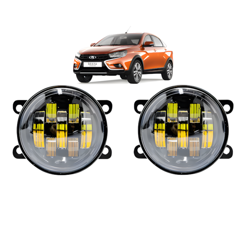 Протитуманні фари для LADA VESTA 70W LED біле світло ближній промінь комплект 2 шт (03180)