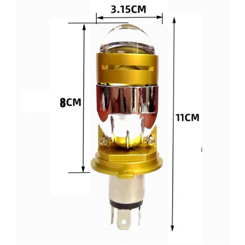 Світлодіодні LED лампи H4 EA Light X M01J 5000K 5500Lm 12V-24V лінзовані міні бі-лед кулер (комплект 2 шт.)