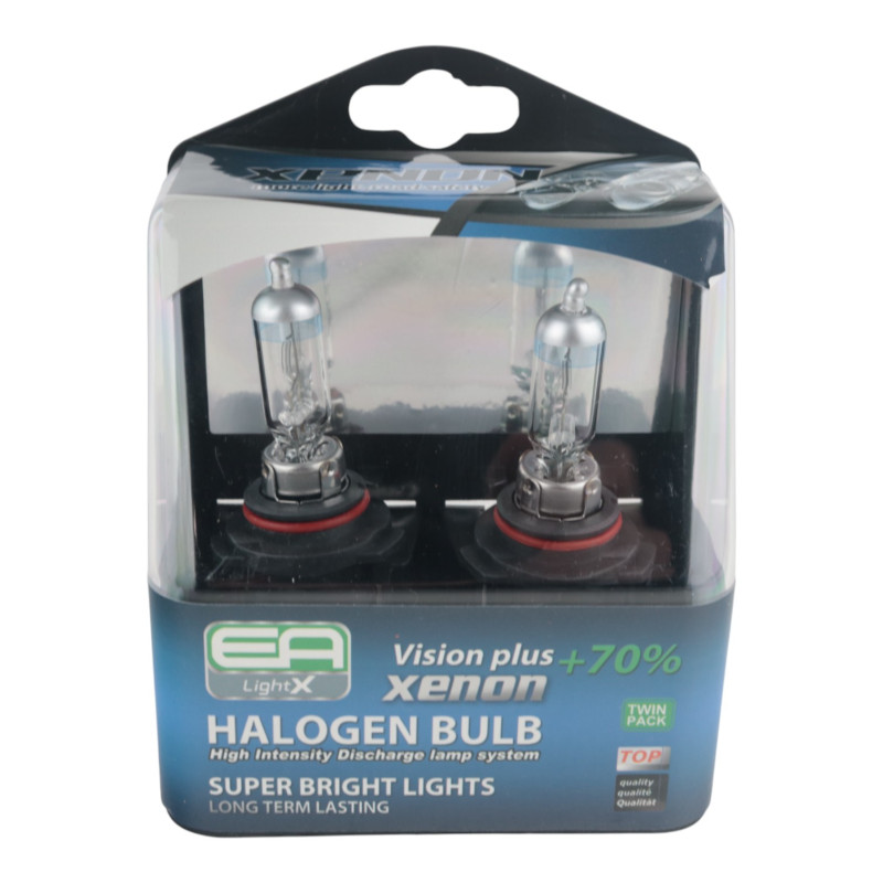 Комплект галогенних ламп EA Light X 9006 12V 55W P22d VISION PLUS+70% (пластиковий бокс 2шт)