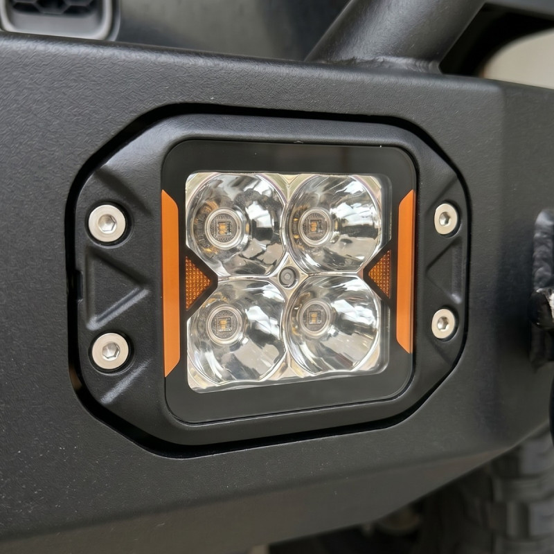 LED фара додаткова W0120FMS-P8 EA Light X 20W врізна дальнє світло з поворотом (03654)