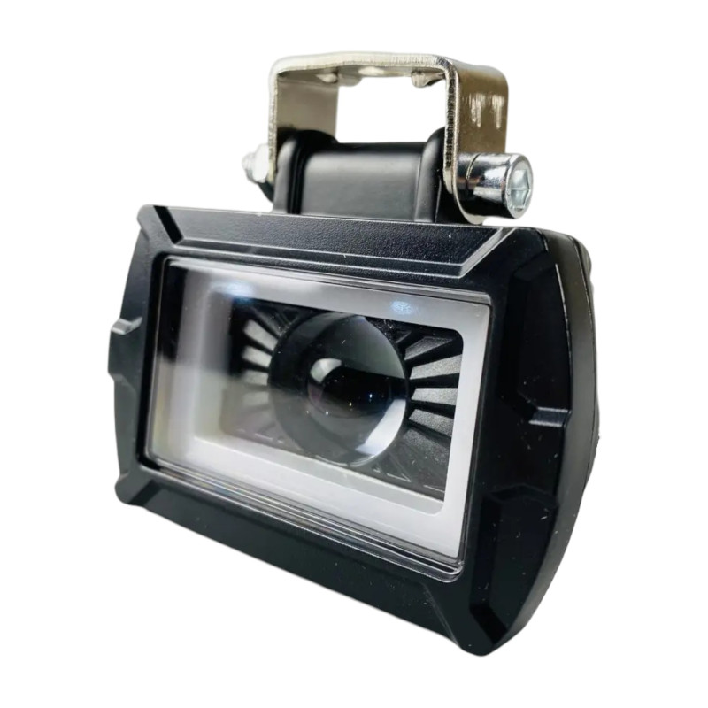 LED фара прямокутна 20W з об'ємною лінзою та СТГ, 12-80V, біле світло, chip CREE (1 шт.)