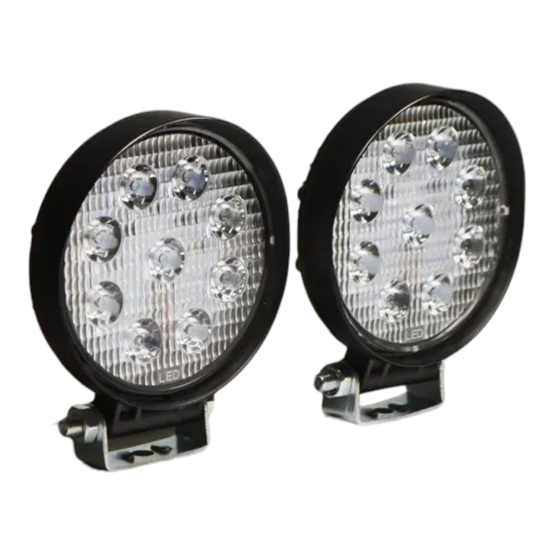 Світлодіодна LED фара D1 кругла робоча 27W 60° (9×3W діодів, Ø115×128×55 мм) для авто і спецтехніки