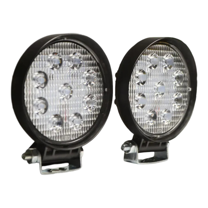 Світлодіодна LED фара D1 кругла робоча 27W 60° (9×3W діодів, Ø115×128×55 мм) для авто і спецтехніки