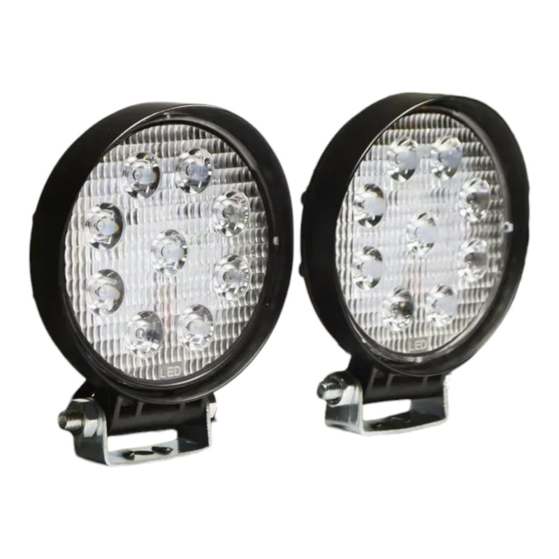Світлодіодна LED фара D1 кругла робоча 27W 60° (9×3W діодів, Ø115×128×55 мм) для авто і спецтехніки