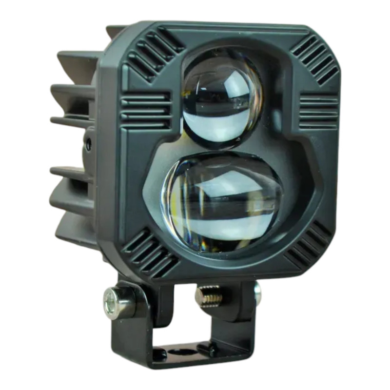 Світлодіодна лінзова фара ACS-CD16 LED 30W квадратна, 2 режими: ближній (білий) + дальній (білий), комплект 2 шт