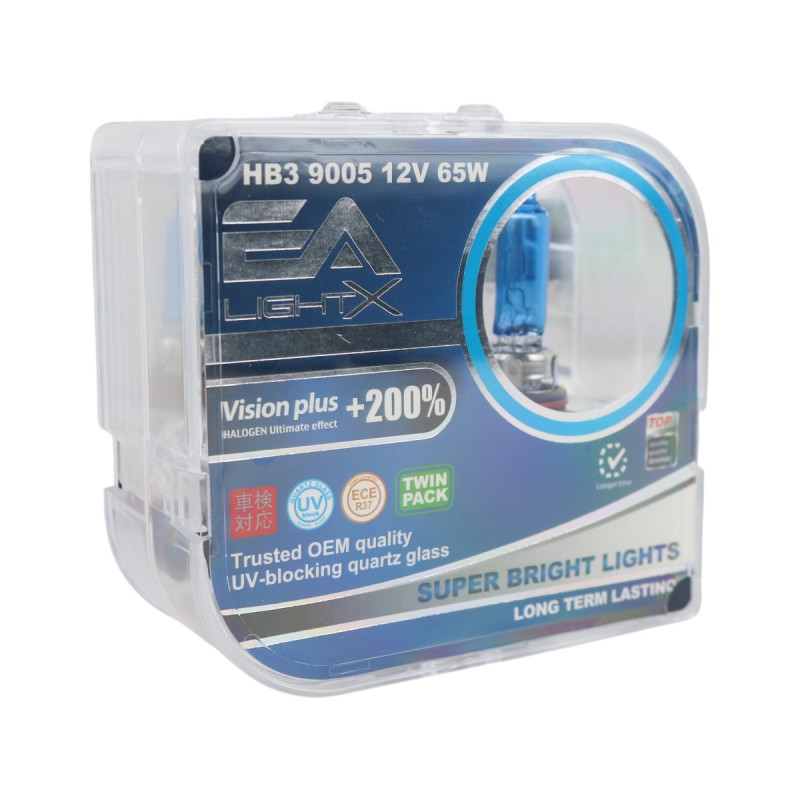Галогенні лампи 9005 EA Light X 12V 65W P20d VISION PLUS +200% (комплект 2 шт.)