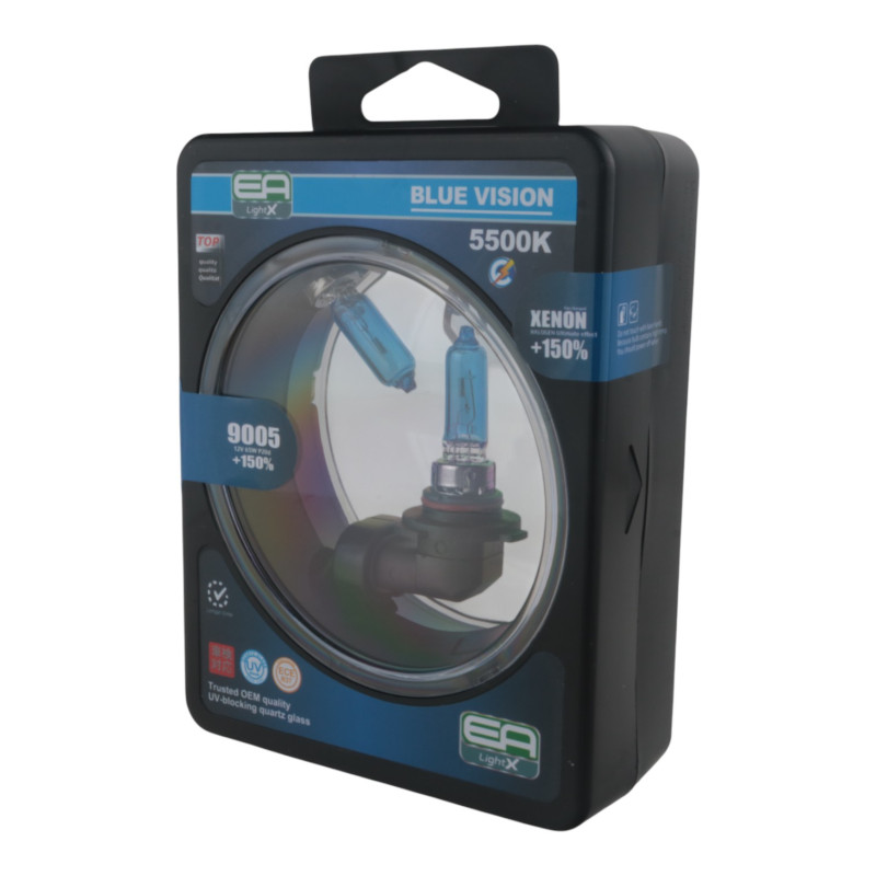 Комплект галогенових ламп HB3 12V 55W Bluevision +150% (2 шт.)
