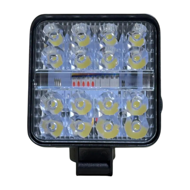 Комплект LED фар 26W 6000K квадратних Mini (біле світло + жовтий стробоскоп, 2 шт.)