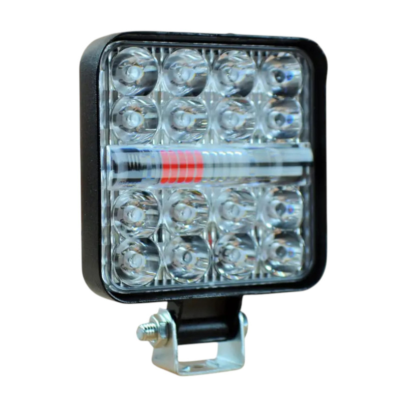 Комплект LED фар 26W 6000K квадратних Mini (біле світло + жовтий стробоскоп, 2 шт.)