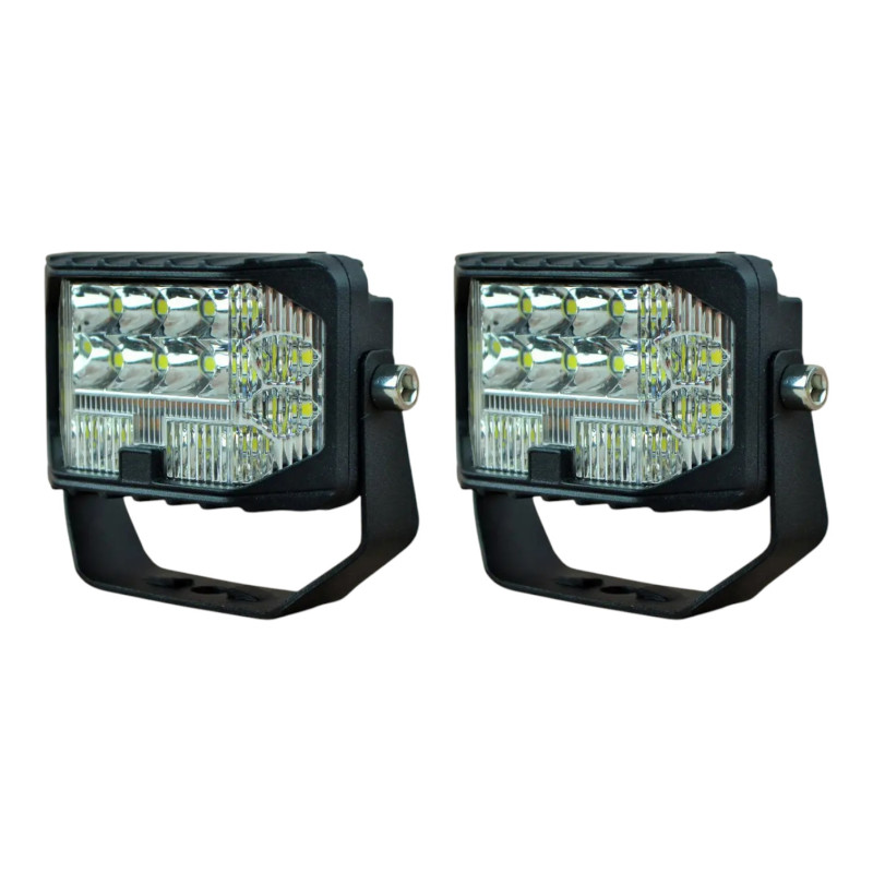 Комплект LED фар 63W 6000K прямокутних (дальнє+ближнє+жовте світло, 2 шт.)