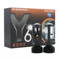 Світлодіодні LED лампи H4 Y6 Mini LED Lens 5000K 8000Lm 12V-24V лінзовані міні бі-лед пасивне охолодження (комплект 2 шт.)