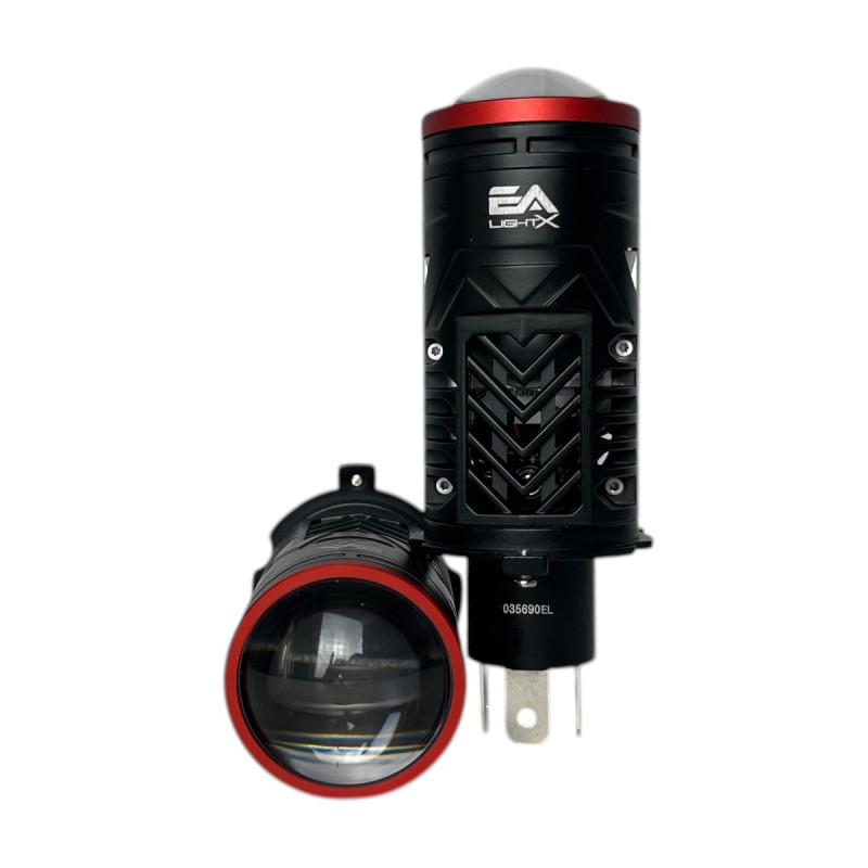 Світлодіодні LED лампи H4 EA Light X L13 +500% 5000K 12000Lm 9V-16V лінзовані міні бі-лед кулер (комплект 2 шт.)
