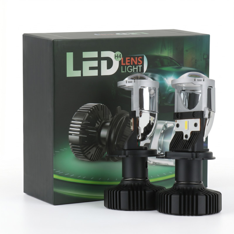 Світлодіодні LED лампи H4 EA Light X 5000K 8000Lm 12V-24V лінзовані міні бі-лед пасивне охолодження (комплект 2 шт.)