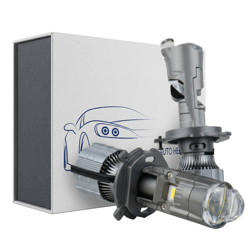 Світлодіодні LED лампи H4 EA Light X A83 5000K 6000Lm 12V-24V лінзовані міні бі-лед кулер (комплект 2 шт.)