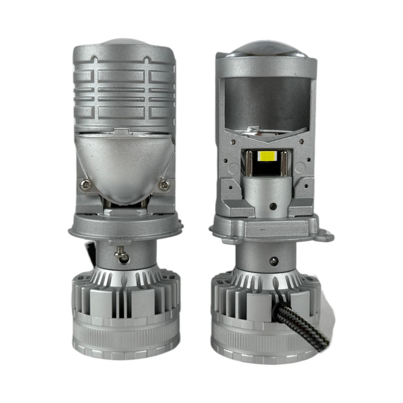 Світлодіодні LED лампи H4 EA Light X V50 50W/70W +500% лінзовані міні бі-лед зі шторкою кулер (комплект 2 шт.)