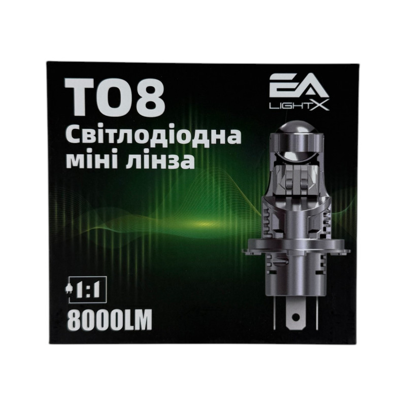 Світлодіодні LED лампи HB4 EA Light X T08 40W 5500K 8000Lm 11V-18V лінзовані міні бі-лед кулер (комплект 2 шт.)