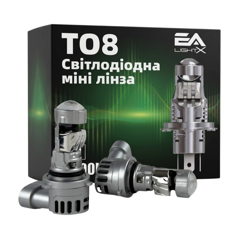 Світлодіодні LED лампи HB4 EA Light X T08 40W 5500K 8000Lm 11V-18V лінзовані міні бі-лед кулер (комплект 2 шт.)