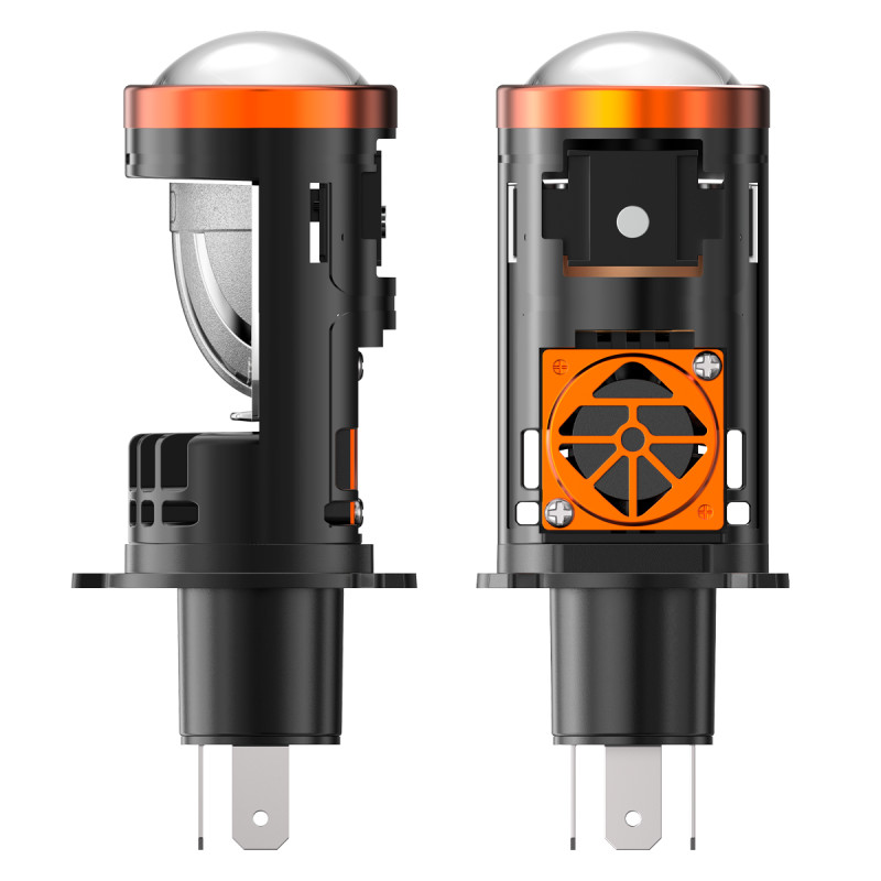 Світлодіодні LED лампи H4 Y5MT 5000K 8000Lm 9V-16V лінзовані міні бі-лед кулер для авто (комплект 2 шт.)