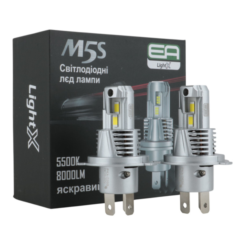 LED лампи H4 EA Light X М5S 8000Lm 5000K 12-24V 2 шт