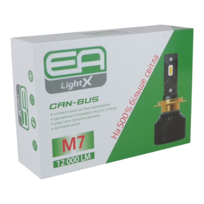 Світлодіодні лампи H4 EA Light X M7 12000Lm 5000К 12-24V 2 шт