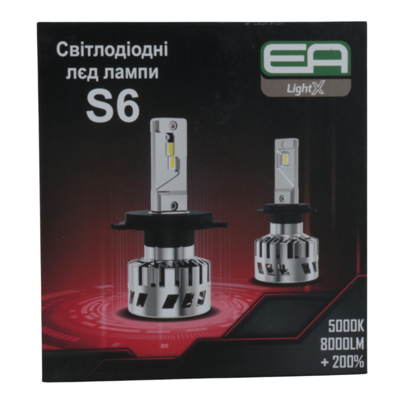 Світлодіодні лампи HB5 (9007) EA Light X S6 8000Lm 5000К CSP 12-24V 2 шт