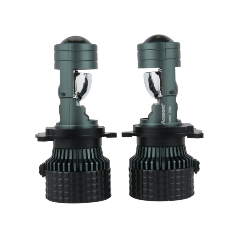 Світлодіодні LED лампи H4 Aozoom 24V 6000K 15000Lm 24V лінзовані міні бі-лед кулер (комплект 2 шт.)