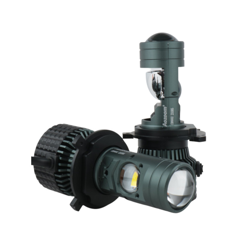 Світлодіодні LED лампи H4 Aozoom 24V 6000K 15000Lm 24V лінзовані міні бі-лед кулер (комплект 2 шт.)