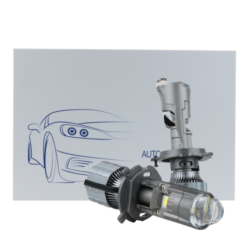 Світлодіодні LED лампи H4 EA Light X A83 5000K 6000Lm 12V-24V лінзовані міні бі-лед кулер (комплект 2 шт.)
