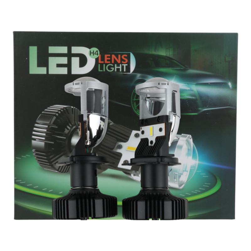 Світлодіодні LED лампи H4 EA Light X 5000K 8000Lm 12V-24V лінзовані міні бі-лед пасивне охолодження (комплект 2 шт.)