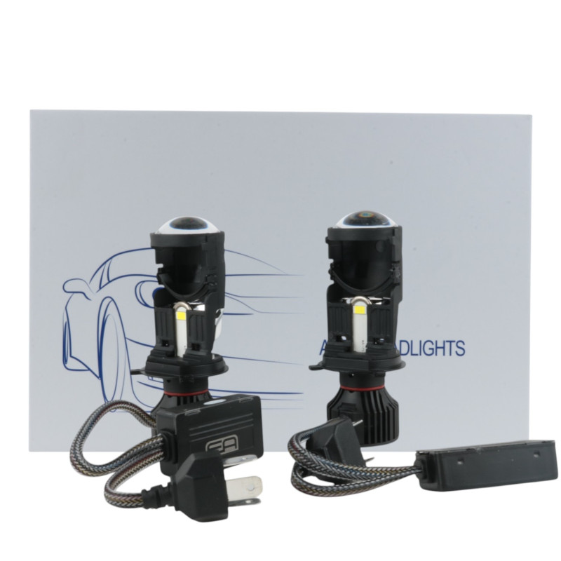 Світлодіодні LED лампи H4 EA Light X M01S 130W 5000K 10000Lm 12V-24V лінзовані міні бі-лед кулер (комплект 2 шт.)