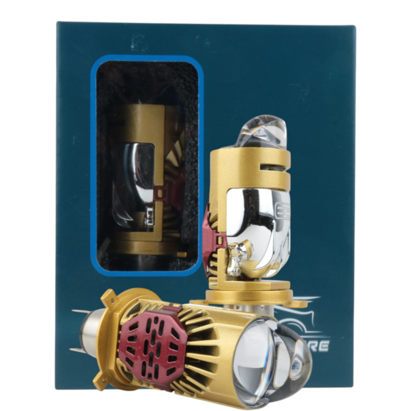 Світлодіодні LED лампи H4 EA Light X M01J 5000K 5500Lm 12V-24V лінзовані міні бі-лед кулер (комплект 2 шт.)