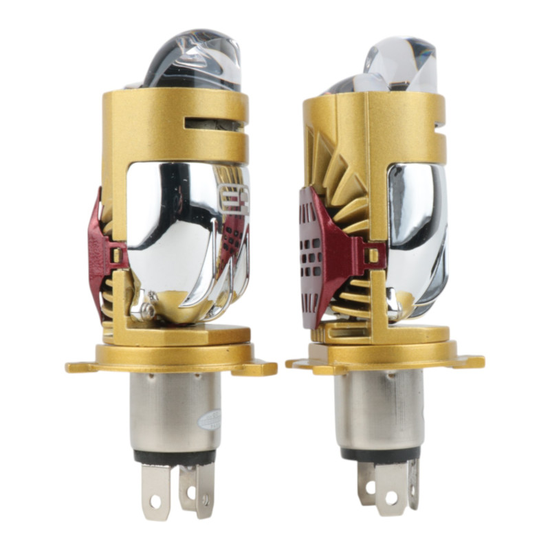 Світлодіодні LED лампи H4 EA Light X M01J 5000K 5500Lm 12V-24V лінзовані міні бі-лед кулер (комплект 2 шт.)