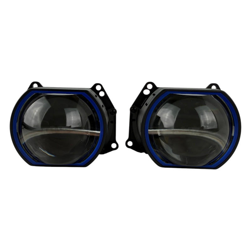 Bi-LED лінзи 3.0" X12 EA Light X 60/70W 6000K Blue Lens, подвійний рефлектор ближнє/далеке світло (2 шт.) (03632)